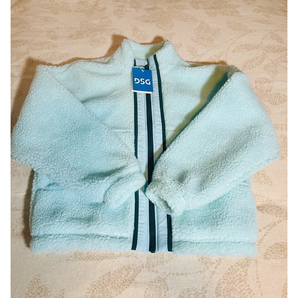 DSG Girls Cozy Fleece Full Zip Jacket Shoreside Blue M (10-12) NWT